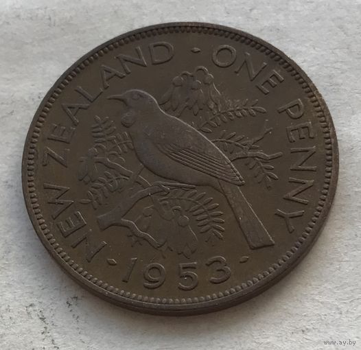 Новая Зеландия 1 пенни 1953 Новозеландский туи Елизавета II - первый год правления!