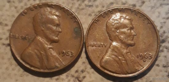 1 цент 1963 D & Р США