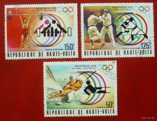 Верхняя Вольта. Спорт. ( 3 марки ) 1976 года. 2-1.