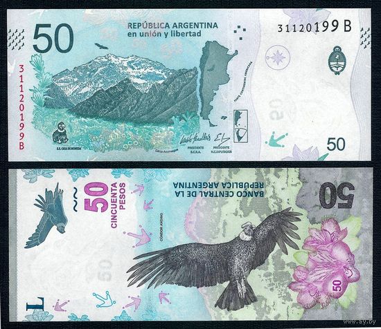 Аргентина 50 Песо 2018-2019 год. UNC