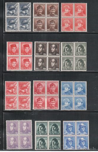 Чехословакия-1945,(Мих.439-454)  **   , 2-я мировая война, Герои , 12 кв.бл.
