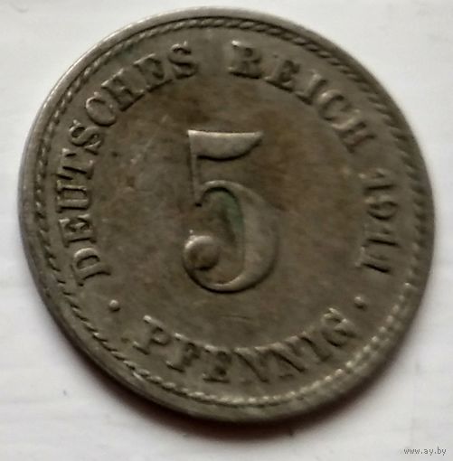 Германия 5 пфеннигов, 1911 A - Берлин 2-1-54