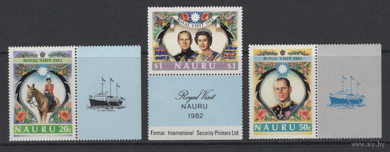 Науру 1982** Королевский визит Елизавета II серия 3 марки Mi#251-253