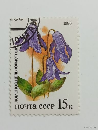 1986 СССР. Растения советских степей. Ломонос цельнолистный