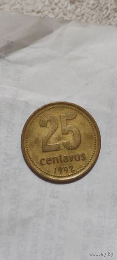 Аргентина 25 сентавос 1992