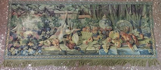 Гобелен Натюрморт с кроликом и фазаном, размер 180х82 см. СССР