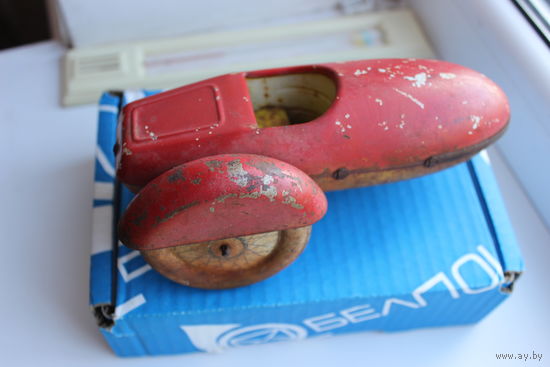 Игрушка мотоциклист мотоцикл коляска Ленинград СССР .