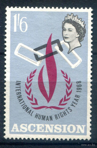 Британские колонии - Асенсьон (о-в Вознесения) - 1968г. - международный год прав человека, 1 6 Sh - 1 марка - чистая, без клея [Mi 116]. #3-WB-96-B-2