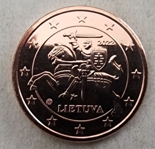 5 евроцентов 2022 Литва UNC из ролла