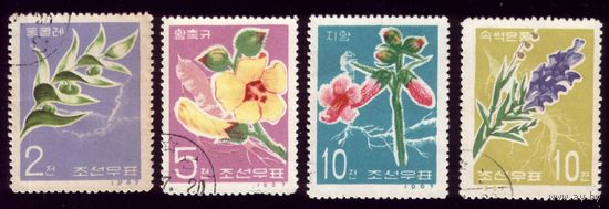 4 марки 1967 год КНДР Флора 792-794,796