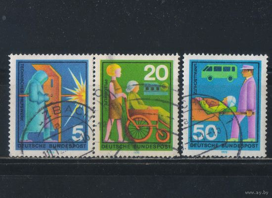 Германия ФРГ 1970 Добровольная помощь #629,631,633