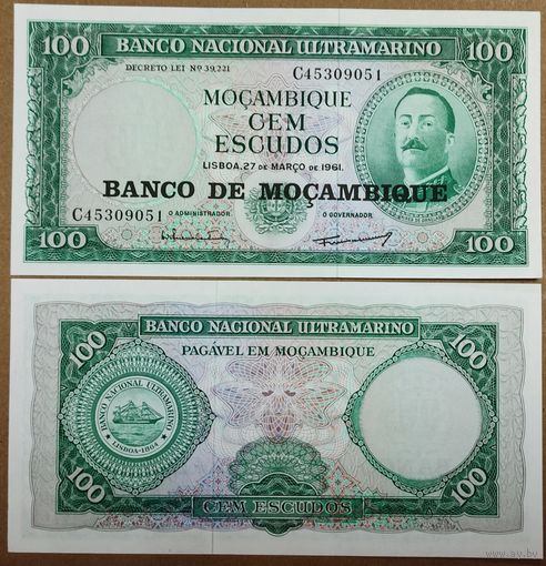 Мозамбик 100 эскудо  1961 год UNC