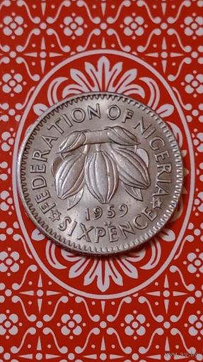 Нигерия 6 пенсов 1959
