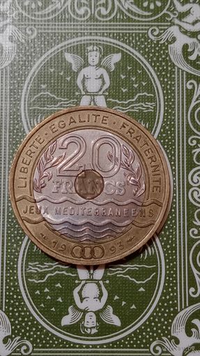 Франция 20 франков 1993 Средиземноморские игры