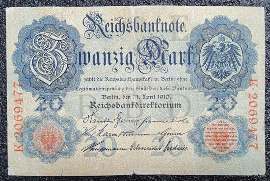 20 марок Германия 1910 г.