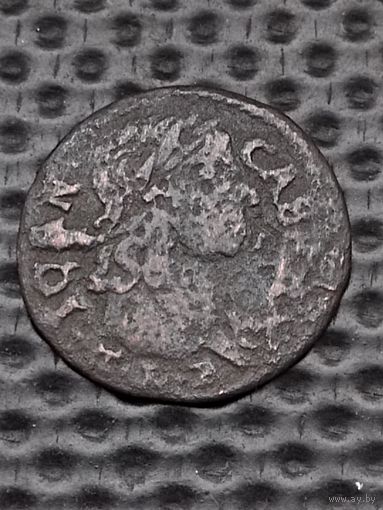 Солид (боратинка) 1661 г. польский герб, Ян II Казимир(2). Средняя голова, ночная цапля слева, отметка МД- "TLB",; без мц.
