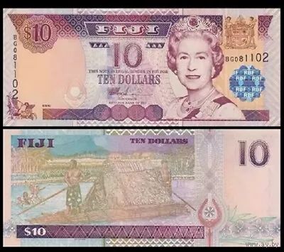 Фиджи 10 долларов образца 2002 года UNC p106
