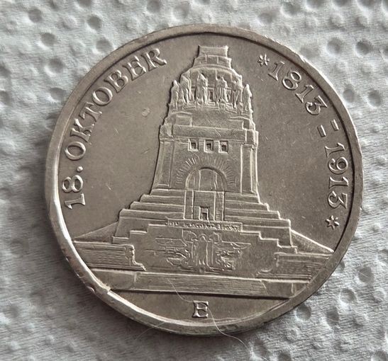 Саксония 3 марки 1913 100 лет битве народов