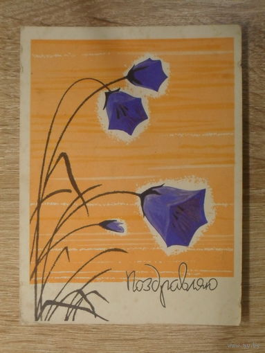 ПОДПИСАННАЯ ОТКРЫТКА СССР. "ПОРЗДРАВЛЯЮ" худ. В.К. МИХАЙЛОВ 1963 год.