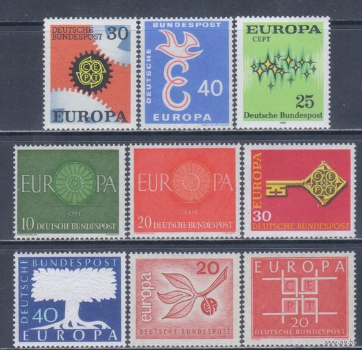 [639] Германия,ФРГ. Европа.EUROPA. 9 чистых марок. MNH