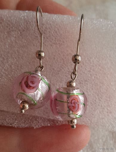 Серьги. Стекло.
