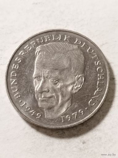 Германия 2 марки "Доктор Курт Шумахер. 30 лет ФРГ." 1990 F