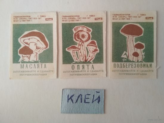 Спичечные этикетки ф.Сибирь. Потребительская кооперация. 1968 год