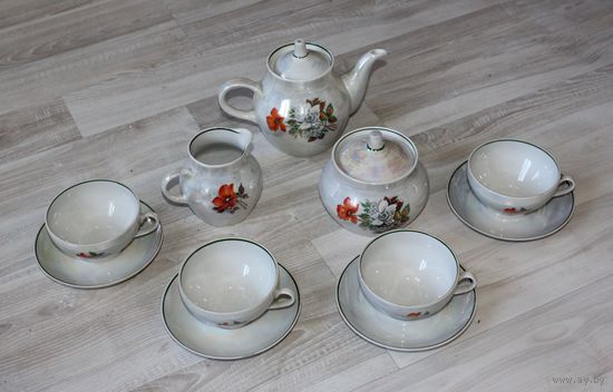 Фарфоровый сервиз, дулево, из СССР, 1993 г., клеймо.