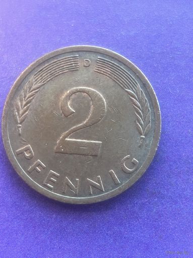Германия ФРГ 2 пфеннига 1974 D