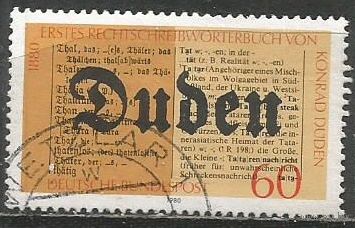 ФРГ. 100 лет словаря К.Дюдена. 1980г. Mi#1039.
