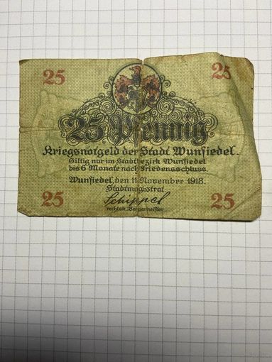 25 пфенигов (нотгельды) г. Германия.-2012