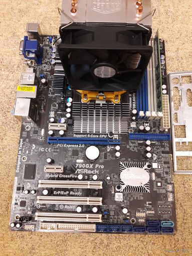 Оверклокерская м/п ASRock 790GX Pro АМ3 + Athlon II X3 440 (читаем описание!)
