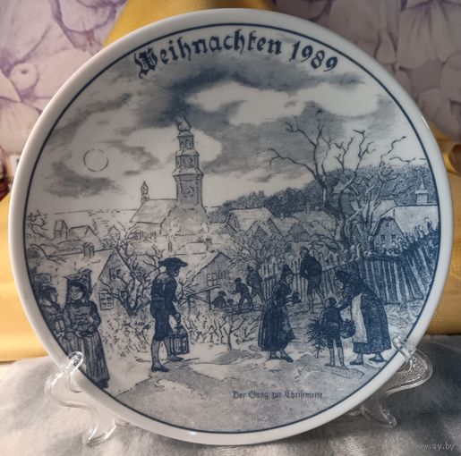 Коллекционная тарелка Рождество. 1989 год. Германия. 19,5 см.