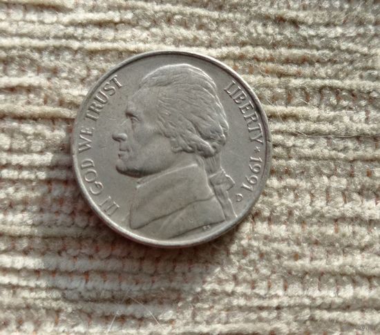 Werty71 США 5 центов 1991 D Белый дом Джефферсон