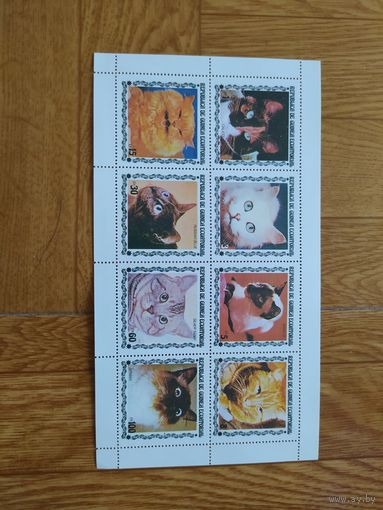 Гвинея экваториальная малый лист 1990 г. Кошки