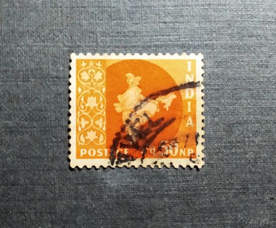 Марка Индия 1957 год Карта