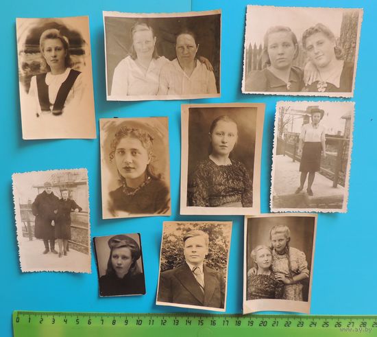 Фото семейное, 1944 - 1948 гг. (8*5 см), 10 шт.