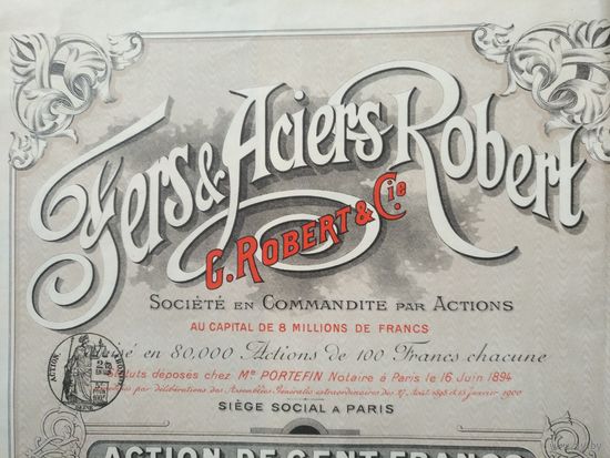 Металлургич. кампания FERS & ACIERS ROBERT, 1894 г., Париж