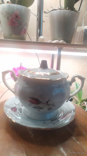 Сахарница и тарелка.Польша времён СССР.