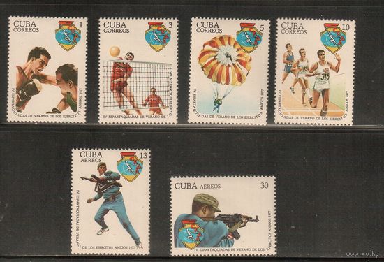 Куба-1977, (Мих.2241-2246)  ** , Спорт,