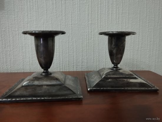 Пара Каминных Подсвечников , Европа. Серебро.