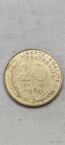Франция 20 сентимос 1969