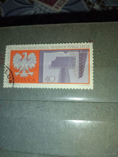ПОЛЬША, 1966 , ИСТОРИЧЕСКИЕ СОБЫТИЯ, 1м (на "СКАНЕ" справочно приведены номера и цены по  Michel)