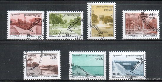 Камбоджа-1997 (Мих.1748-1754) гаш. ,Парк, Скульптуры (полная серия)