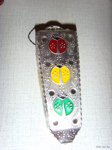 Елочная игрушка СССР . Светофор . Божья коровка