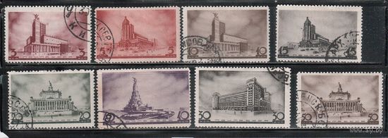 СССР-1937, (Заг.460-467), гаш.(с клеем)  , Архиектура новой Москвы(полная серия)