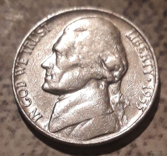 5 центов  1955 D США Джеферсон