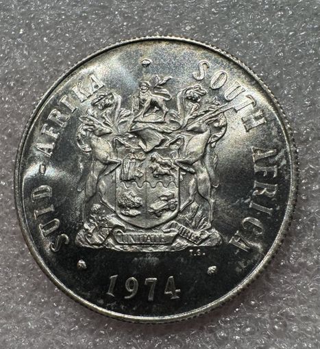 Аук с рубля! 1 ранд 1974 ЮАР серебро идеал нечастая