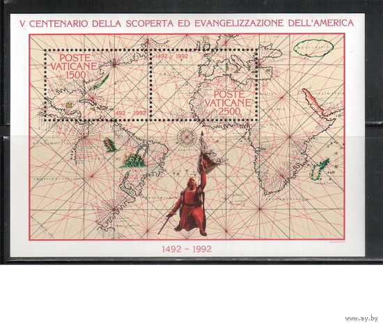 Ватикан-1992,(Мих.Бл.13)  **   , 500-лет открытия Америки