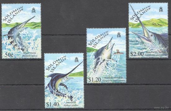 Соломоновы Острова 1998 **  Морская Фауна Рыбы серия 4 марки Британские колонии